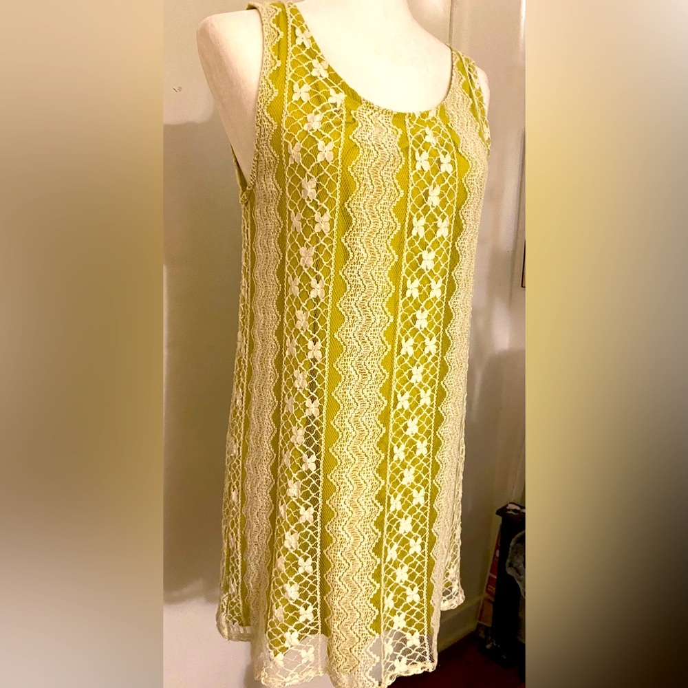 Urban Mango Retro Lace A-line dress with Lime Green Lining 🌼🌼HOST PICK 🌼🌼